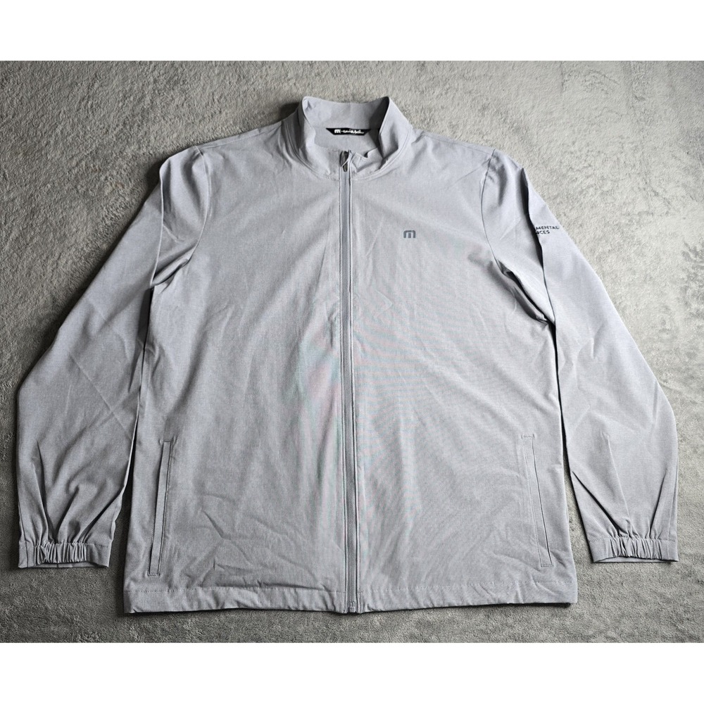 Travis Mathew Jacket Mens XL Gray Lightweight Windbreaker Golf Zip Science EUC